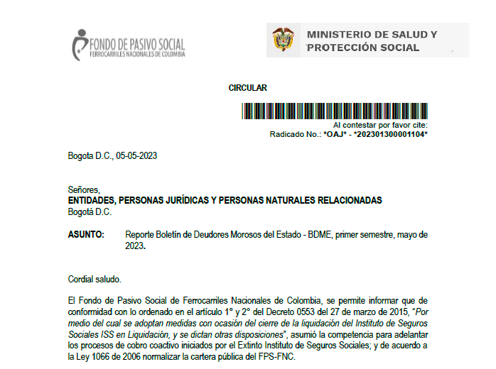 REPORTE BOLETÍN DE DEUDORES MOROSOS DEL ESTADO (BDME) PRIMER SEMESTRE, MAYO DE 2023.